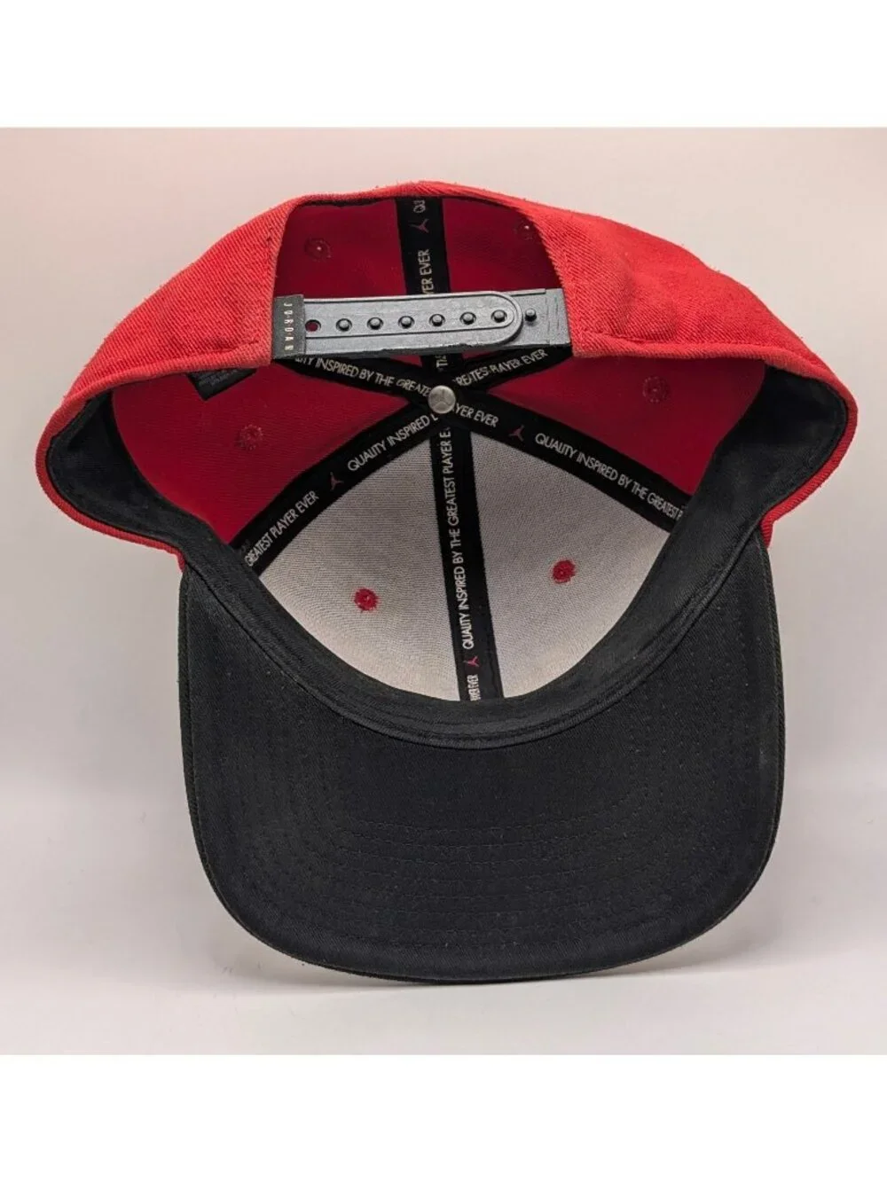 Vintage Air Jordan Jumpman Snapback Hat Red Black Flat Bill Adult OSFM 90s Y2K